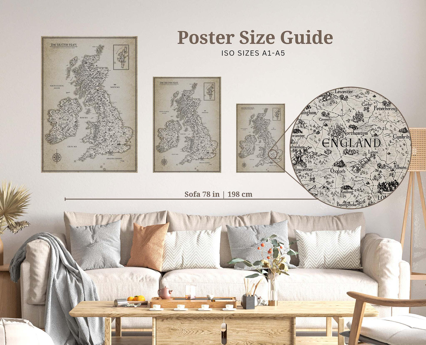 Parchment UK Fantasy Map Poster