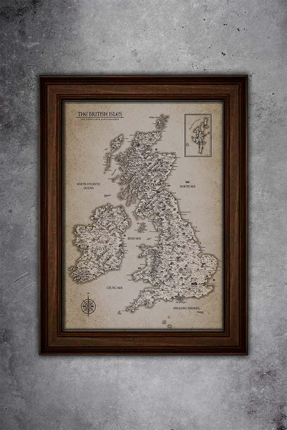 Parchment UK Fantasy Map Poster