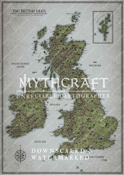 UK Fantasy Map Poster [Colour]
