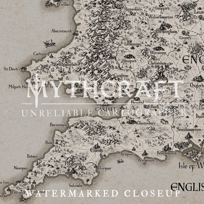 Parchment UK Fantasy Map Poster